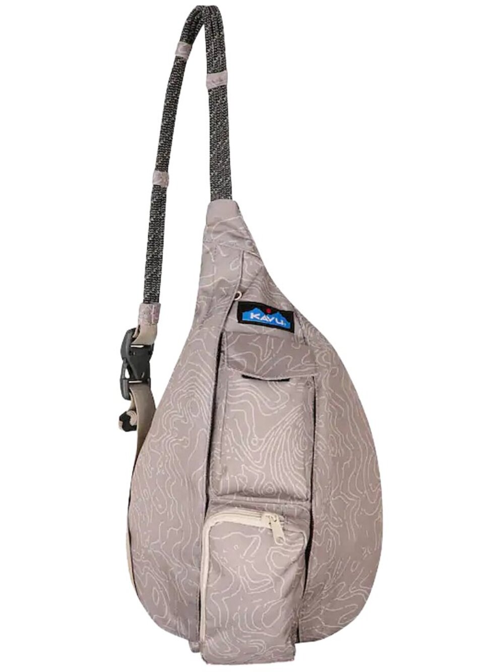 Kavu Taupe Sling Crossbody with Cream Topo Print 4L size